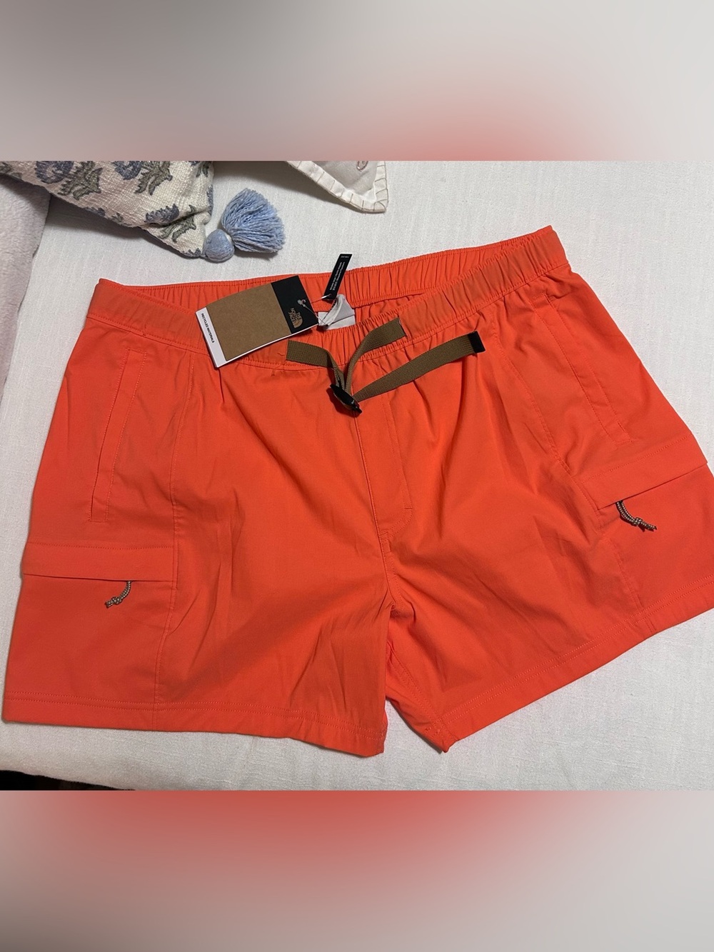 The North Face Orange Men's Elastic Waist Hybrid Shorts